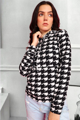 METRONAUT Women Printed Pocket Sweatshirt Full Sleeve Self Design Women Sweatshirt