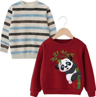 Styks Full Sleeve Graphic Print Baby Boys & Baby Girls Reversible Sweatshirt