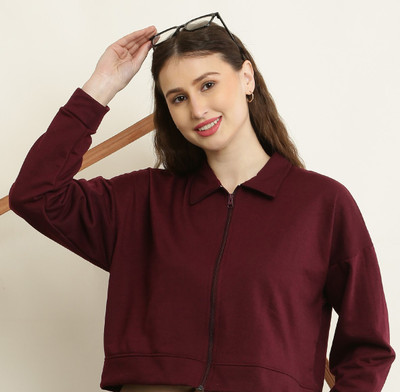 elegance redefined Full Sleeve Solid Women Sweatshirt