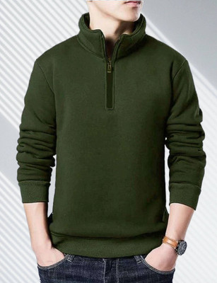 Full Sleeve Self Design Men Sweatshirt