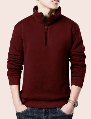 Lecowar Full Sleeve Solid Men Sweatshirt