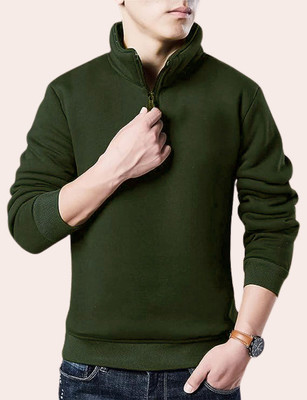 Lecowar Full Sleeve Solid Men Sweatshirt