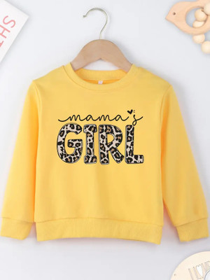 KEESOR Girls Printed Cotton Blend Regular T Shirt(Yellow, Pack of 1)