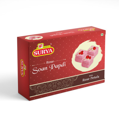 Surya 400gm Rose Soan Papdi |(Pack of 2; 200g x 2) Box(2 x 200 g)