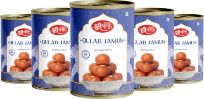 Bikaneri Shree Ganga Soft Gulabjamun, 2.5Kg (500gm x 5) Traditional Bikaneri Sweet, Mithai, 40 Pieces Tin(5 x 500 g)