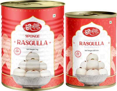 Bikaneri Shree Ganga Rasgulla 500Gm, Rasgulla 1Kg Tin(1500 g)