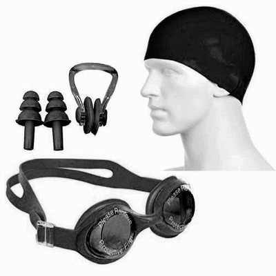 GymWar Swimming goggles, silicone swimming cap, earplug, noseplug set Swimming Kit