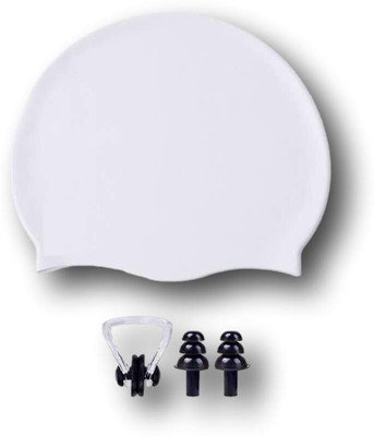 Sterling Combo of Swimming Cap, Ear Plug and Nose Clip. Swimming Kit