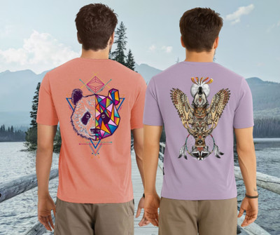 Parona Graphic Print Men Round Neck Pink, Purple T-Shirt