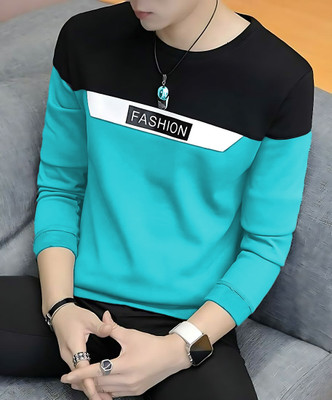 FAOES Colorblock Men Round Neck Multicolor T-Shirt