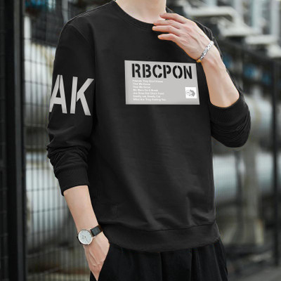 RK CLOTHING Typography Men Round Neck Black T-Shirt