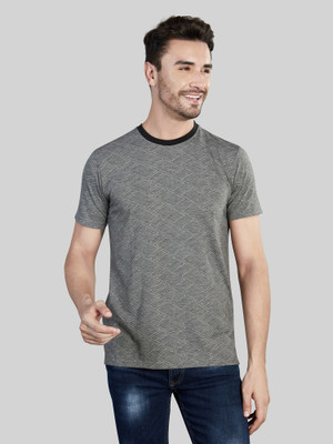 BE POSITIVE Printed Men Round Neck Grey T-Shirt
