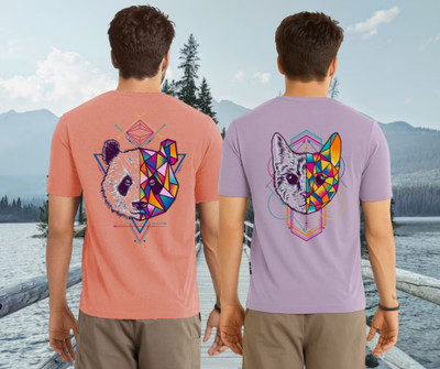 Parona Printed Men Round Neck Pink, Purple T-Shirt