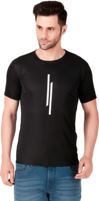 PUREHYPE Striped Men Round Neck Black T-Shirt