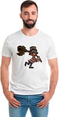 SmarTee Street Graphic Print Men Round Neck White T-Shirt