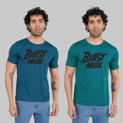 FABVIO PLUS Printed Men Round Neck Multicolor T-Shirt