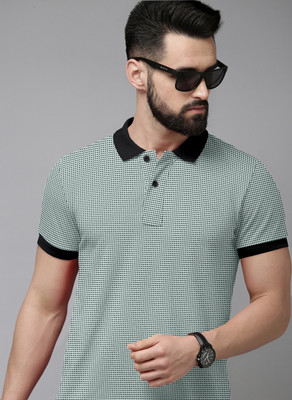 Billion Printed Men Polo Neck White T-Shirt