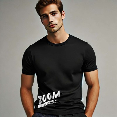 GLOBAL NOMAD Graphic Print Men Round Neck Black T-Shirt