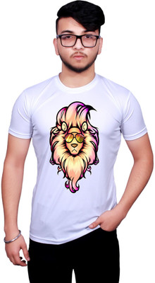 NITYANAND CREATIONS Printed Men Round Neck White T-Shirt
