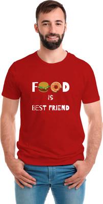 SmarTee Street Typography Men Round Neck Red T-Shirt