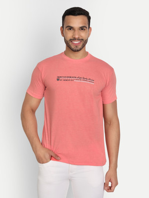 Zeffit Printed Men Round Neck Orange T-Shirt