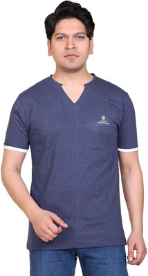 James Hamilton Solid Men Round Neck Light Green T-Shirt