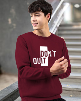 TEESHACK Printed, Typography Men Round Neck Maroon T-Shirt