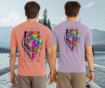 Parona Printed Men Round Neck Pink, Purple T-Shirt