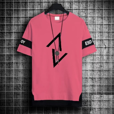 SM SHAYAM CREATION Printed Men Round Neck Pink T-Shirt