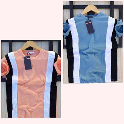 Printed Men Pink, Blue T-Shirt