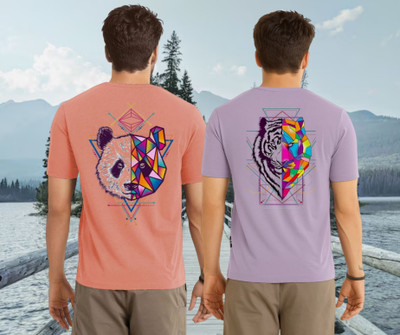 Parona Graphic Print Men Round Neck Pink, Purple T-Shirt