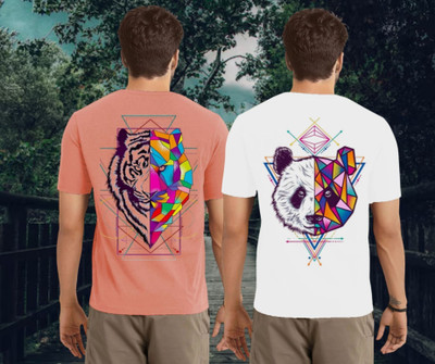 Kasendra Graphic Print Men Round Neck Pink, White T-Shirt