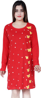 Vastr Printed Women Round Neck Red T-Shirt