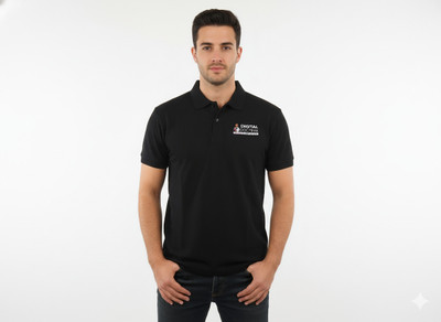 SOUNIK FASHION SDS Solid Men Polo Neck Black T-Shirt