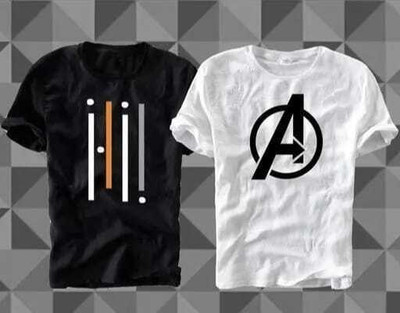 CONVENTIONAL ATTITUDE Printed Men Round Neck Reversible Black T-Shirt