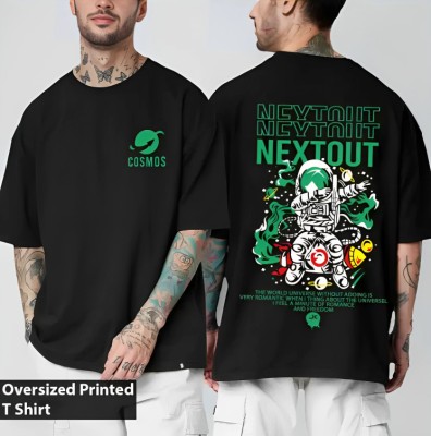 Neu Look Printed, Typography Men Round Neck Black T-Shirt