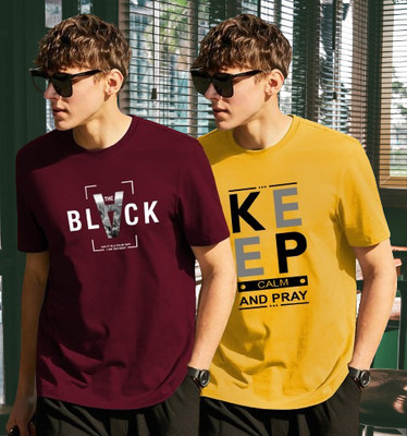 Manly Tees Typography Men Round Neck Multicolor T-Shirt