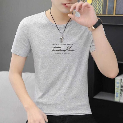 THUNDER PLANET Typography Men Round Neck Grey T-Shirt