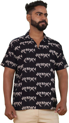 HouseOfCommon Typography Men Polo Neck Black T-Shirt
