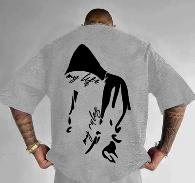 TEESHACK Printed Men Round Neck Grey T-Shirt