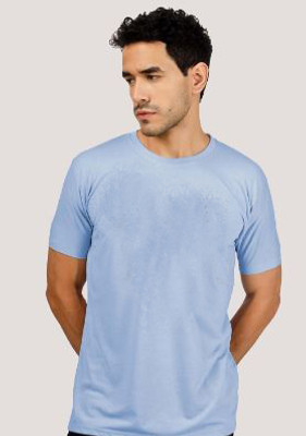 Solid Men Navy Blue T-Shirt