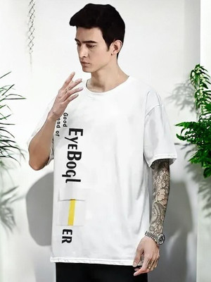 Autna Printed Men Round Neck White T-Shirt
