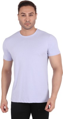 On Loop Solid Men Round Neck Purple, Red, White, Blue T-Shirt