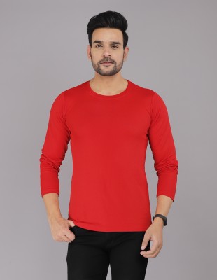 seri choice Solid Men Round Neck Red T-Shirt