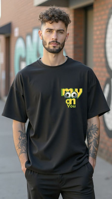 PrintingPixels Printed Men Round Neck Black T-Shirt