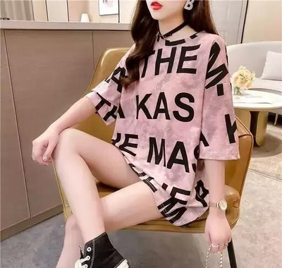 Printed Women Pink T-Shirt