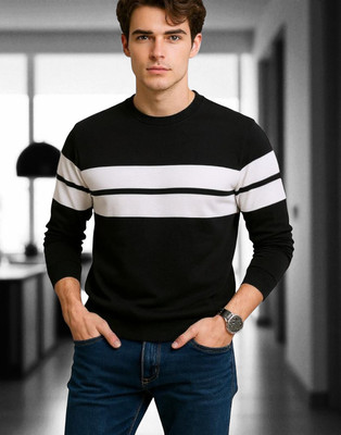 TrendShaper Solid Men Round Neck Black T-Shirt