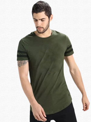 Abstract Men Dark Green T-Shirt