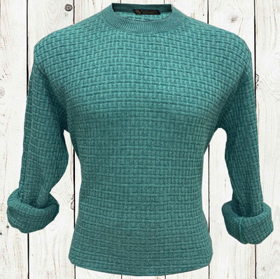 FREAKS Solid Round Neck Casual Men Light Green Sweater