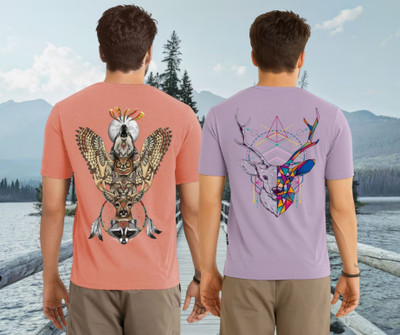 Parona Printed Men Round Neck Pink, Purple T-Shirt